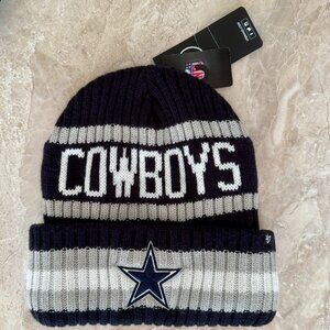 NWT Dallas Cowboys '47 Navy Bering Cuffed Knit Hat w/ Pom